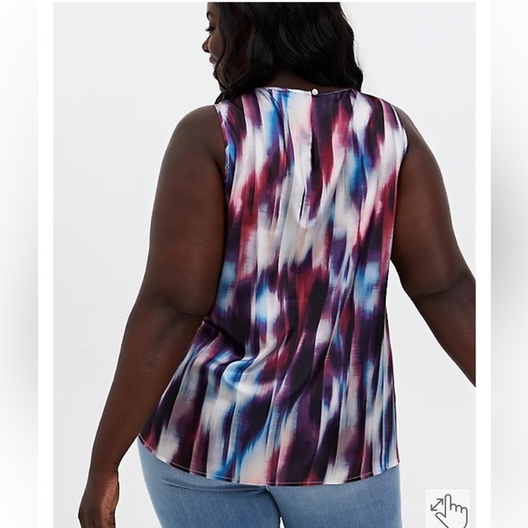 TORRID Multi Tie-Dye Stripe Shine Gauze Swing Tank - Picture 3 of 6